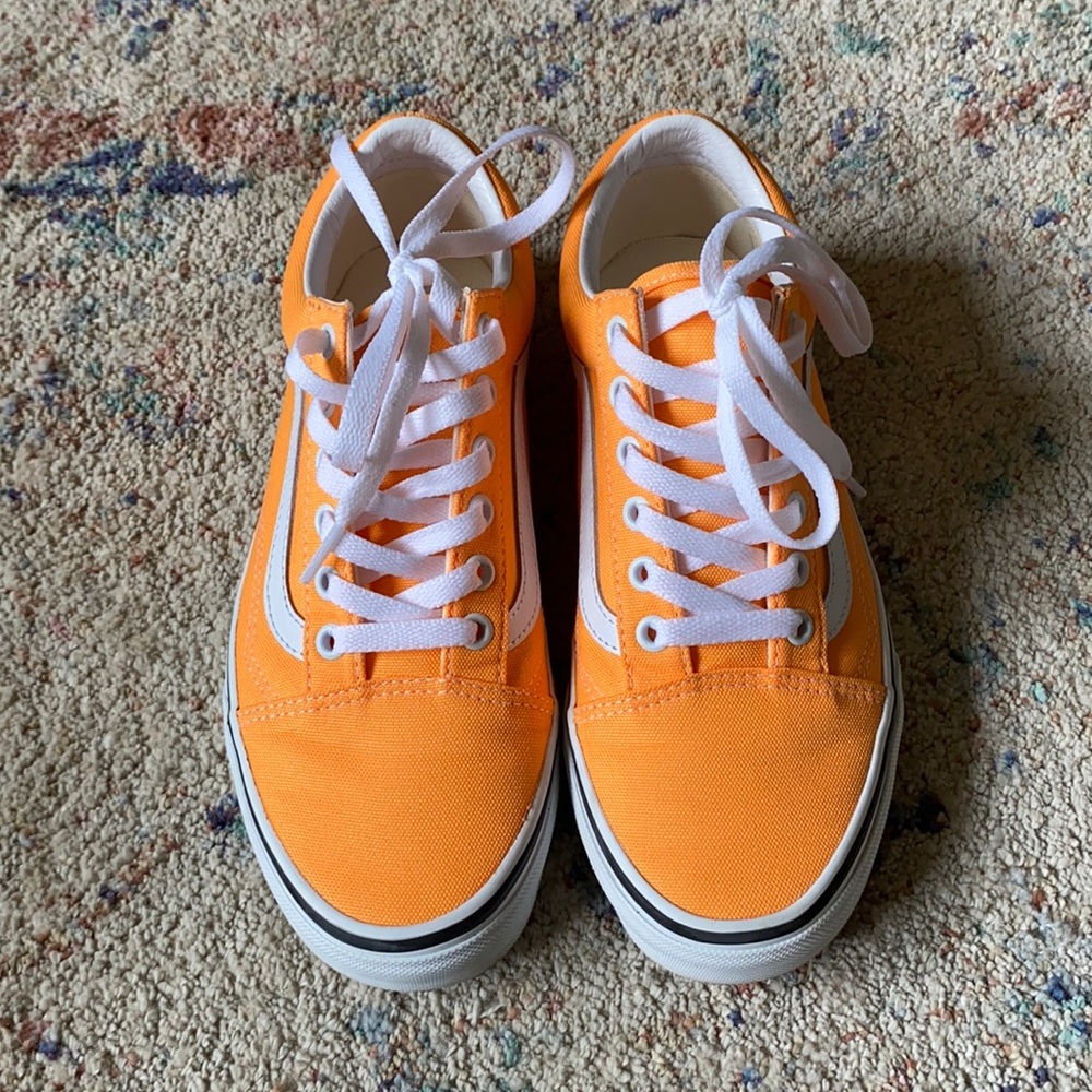 Neon orange old skool vans